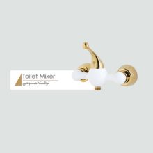 شیر توالت کرومات مدل اسکای سفید طلایی